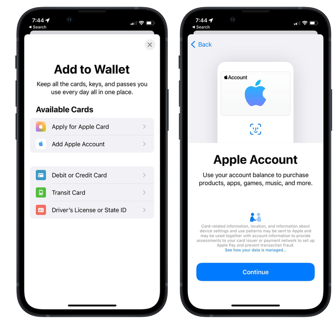 婺城苹果手机维修分享iOS 15.5钱包App如何添加 Apple 账户 